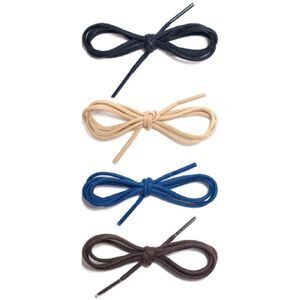 8 Pairs Classic Waxed Cotton Round Shoelaces - 1/8", Ideal for Dress Shoes (Mix)